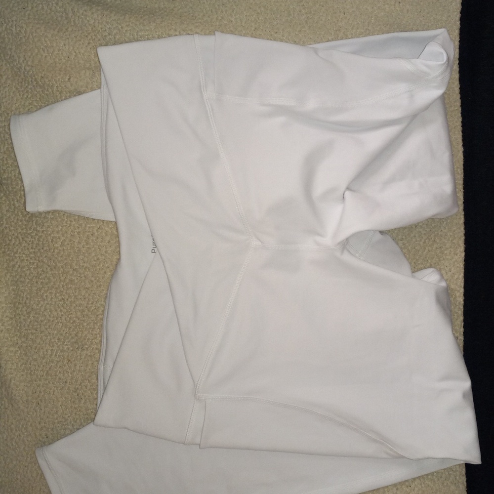 Fabletics cross waist white leggings 7/8 length